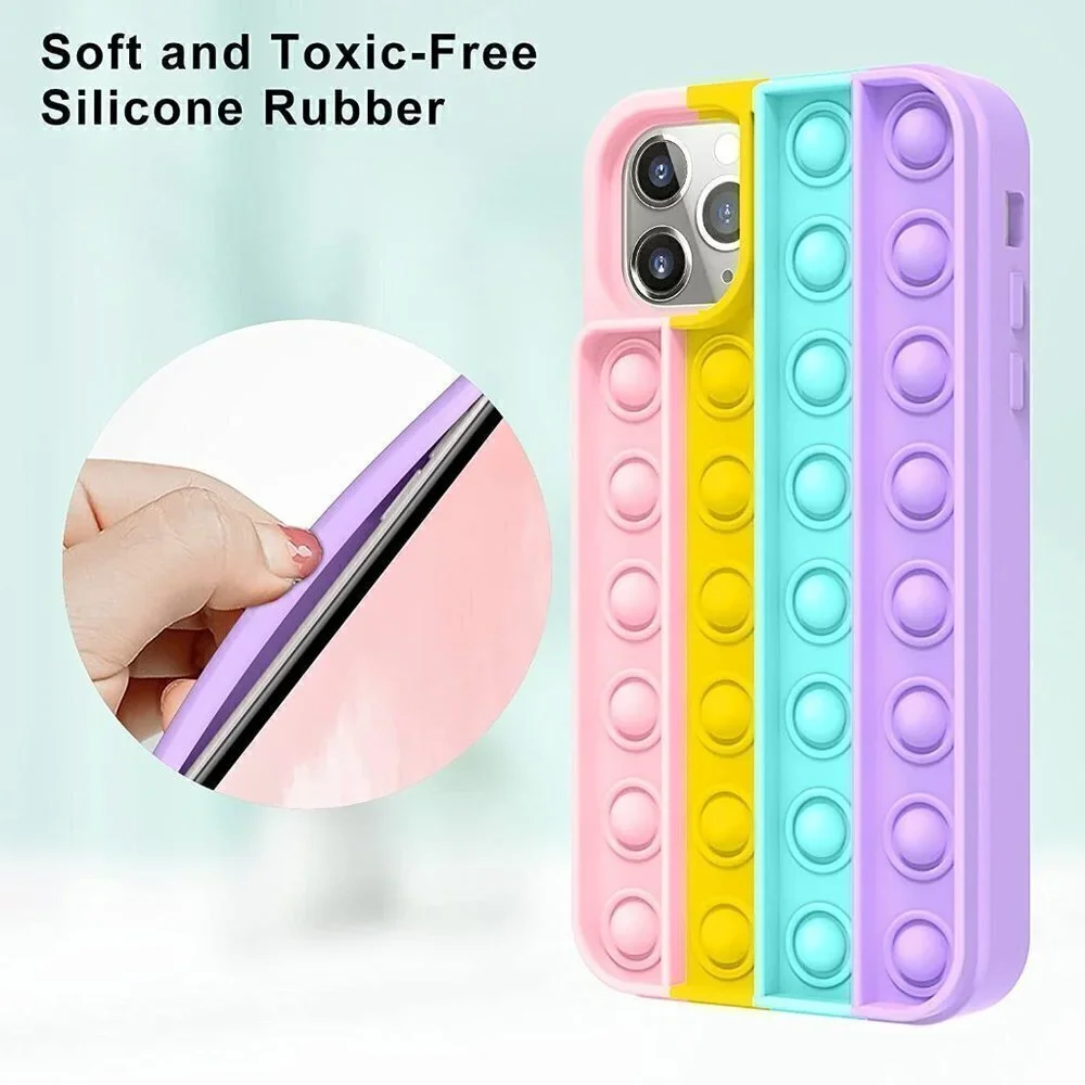 Rainbow Pop It Fidget Silicone Case iPhone 11 Pro Max-NWT